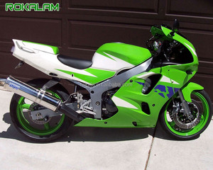 Kit de Carenado para Motocicleta <span class=keywords><strong>Kawasaki</strong></span> <span class=keywords><strong>Ninja</strong></span> ZX 6R ZX-6R <span class=keywords><strong>ZX6R</strong></span> 1994 1995 <span class=keywords><strong>1996</strong></span> 1997, Verde y Blanco, Piezas de Repuesto - Product Image 1