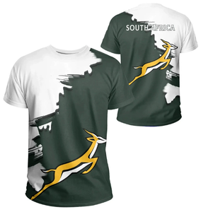 South Africa Bestselling Custom Wholesale Country Custom Flag 3D Printed Short Sleeve T Shirt Flag T-Shirt for Promotional