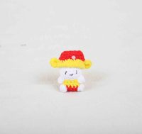 Mini Fudge God Wealth fait main, adorable ours en peluche rubis, poupée de dessin animé tricotée en fil, décoration suspendue, rembourrage en coton PP, style QQ pour fête