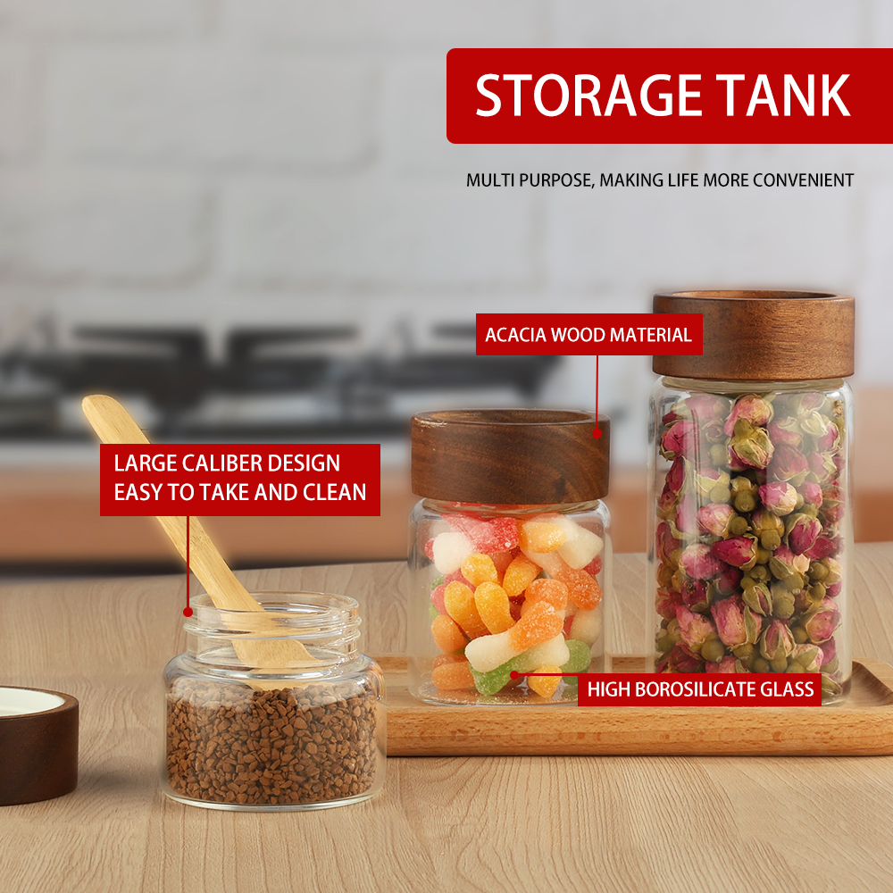 Glassware Factory Borosilicate Glass Jar Food Grade Glass Jar BSCI FDA Jam Honey Kitchen Glass Jar With Lid For Food Storage