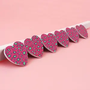 Ziri rifornimento della fabbrica strumenti per Manicure personalizzato colorato stampa leopardo smeriglio bordo monouso a forma di cuore Mini lima per unghie