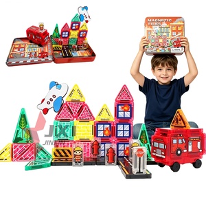 Juego de Bloques Magnéticos de Construcción 2026 Trend Travel Case, 52 Piezas, Camión de Bomberos Mini, con Caja Metálica Portátil - Product Image 1