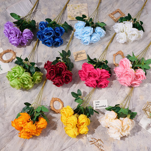 Ramo de Rosas Artificiales Anna Rose, 7 Cabezas, Rosas de Seda con Tacto Natural, Decoración para Bodas - Product Image 1