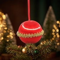 Boule de Noël élégante en soie, ornement personnalisé en satin, pendentif d'arbre de Noël de haute qualité en fibre pour fête de Noël