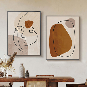 Décoration de la maison géométrique <span class=keywords><strong>Matisse</strong></span> visage ligne affiches murales impression sur toile photo moderne abstrait mur art ligne art - Product Image 5