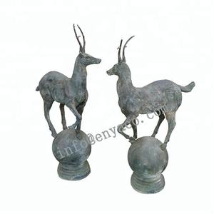잉글랜드 핫 셀링 파운드리 직접 골동품 금속 주철 사슴 동상 잔디 및 정원 장식용 실물 크기 왕실 사슴 - Product Image 5