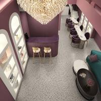 Meubles de salon de beauté sur mesure, table de manucure, comptoir de réception, étagères murales arquées pour la décoration d'un salon de manucure