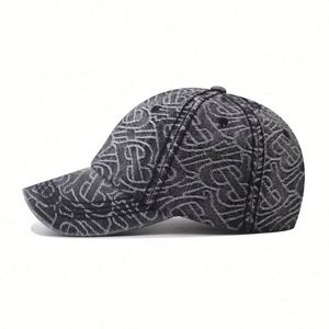 หมวกเบสบอลลายตารางเพชรผ้ายีนส์ฟอกสีสำหรับผู้ชายและผู้หญิงรุ่นใหม่ปี 2024 คุณภาพสูง กันน้ำ - Product Image 4