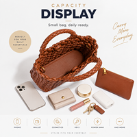 Sac fourre-tout pour femme avec logo personnalisé, sacs à main 2-en-1 en cuir PU tressé pour femme, grande capacité, sac à bandoulière, vente en gros