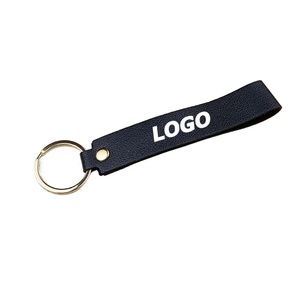 Gantungan kunci kulit Logo kustom-Gantungan Kunci warna polos Premium untuk hadiah perusahaan, hadiah Dagang, promosi - Product Image 1