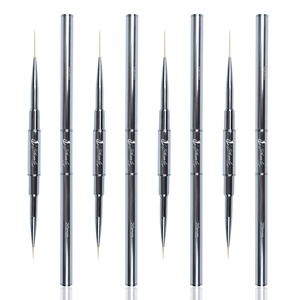 Cepillo delineador de doble cara, mango de metal, color plateado, Gel sintético UV, <span class=keywords><strong>2021</strong></span> - Product Image 1