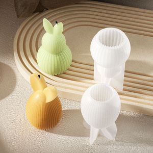 Moldes de Silicona <span class=keywords><strong>para</strong></span> <span class=keywords><strong>Velas</strong></span> Aromáticas con Forma de Huevos de Pascua a Rayas, Conejos con Orejas Rectas y Calabazas con Patrón de Diamantes - Product Image 5
