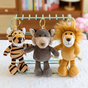 Porte-clés en peluche d'animaux de la jungle en gros, pendentif tigre, éléphant, panda, singe, pendentif de zoo, porte-clés d'anime - Product Image 3
