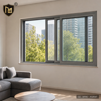 Fenêtre coulissante horizontale double vitrage JUNYAO, verre résistant aux intempéries, joint EPDM, qualité supérieure NFRC AS2047 CE, pour salon et hôtel