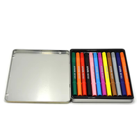 Boîte en métal de haute qualité personnalisée pour crayons à dessin professionnels, ensemble de 12 crayons aquarelle