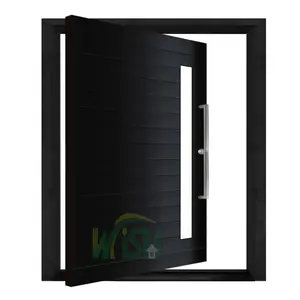 Grande <span class=keywords><strong>porte</strong></span> pivotante en verre en bois massif pour l'entrée d'une maison moderne <span class=keywords><strong>Porte</strong></span> d'entrée de sécurité pivotante en bois pour villa - Product Image 1