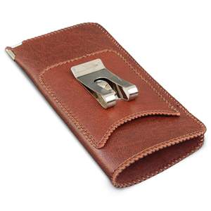 Estuche de Cuero Portátil para <span class=keywords><strong>Gafas</strong></span> con Clip Trasero, Diseño Rectangular Europeo Americano, Estilo Crazy Horse, para Hombre y Mujer - Product Image 2