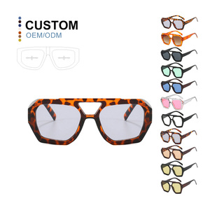 Europe transfrontalière et États-Unis Lunettes <span class=keywords><strong>de</strong></span> soleil irrégulières à double faisceau Lunettes <span class=keywords><strong>de</strong></span> soleil <span class=keywords><strong>de</strong></span> personnalité rétro Lunettes <span class=keywords><strong>de</strong></span> soleil tendance rouge - Product Image 1