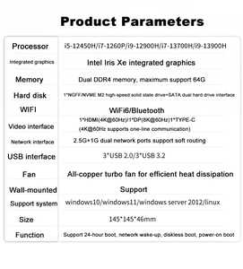 Intel-Tarjeta gráfica Iris Xe de alta calidad, mini PC con Wi-Fi 6, de alta calidad CPU, Intel <span class=keywords><strong>Core</strong></span>, 13700H, 13900H, 16 GB de RAM, 1/2/1/2/1/2" - Product Image 6