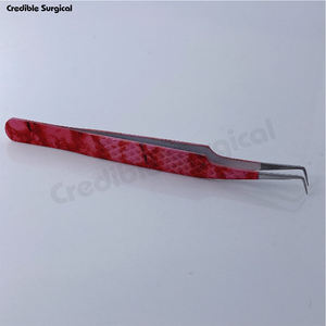 Logo personnalisé professionnel nouveau Design pince à épiler Extension de cils en acier inoxydable pointu haute en plastique outil de beauté poignée en coeur - Product Image 4