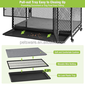 Cane mobili con cuscino, legno cassa per cani tavolo, canile moderno per cani al coperto - Product Image 5