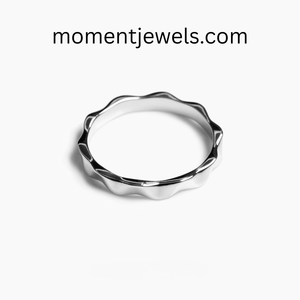 925 Sterling <b>Silver</b> Gold Plated Wave <b>Ring</b> Minimal Geometric Pattern Simple Jewelry Gift for Women - Product Image 2