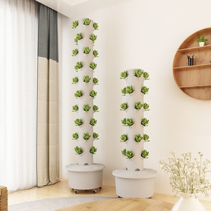 Système de tour hydroponique et aéroponique vertical à 36 plantes avec pompe et circulation d'eau automatisée pour légumes-feuilles - Product Image 2