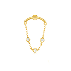 Pendiente Creativo de Plata S925 con Borla y Zirconia Chapada en Oro, Diseño de Ojo, Superventas - Product Image 1