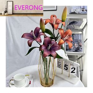 Nuovo Design Taotao 2 Fiori Un Solo Bocciolo Piccolo Giglio Stampa 3D Decorazione Casa Matrimonio - Product Image 3