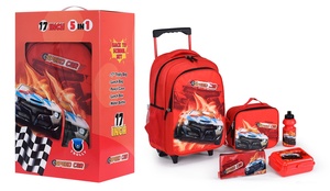 Set di 5 Zaini Trolley Scolastici da 17 Pollici 2026 con Astuccio, Borsa Pranzo, <span class=keywords><strong>Porta</strong></span> Borraccia e Borsa Termica - Confezione da 5 Pezzi - Product Image 2