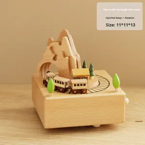 Caja de música de tren de madera personalizada, juguetes de madera para bebés, caja de música de madera personalizada, regalos de cumpleaños para niños - Product Image 6