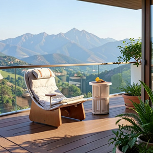 Table d'appoint Meiqi en aluminium durable pour chaise longue d'extérieur, idéale pour <span class=keywords><strong>piscine</strong></span>, parc, jardin, balcon, chaise de loisirs inclinable - Product Image 1