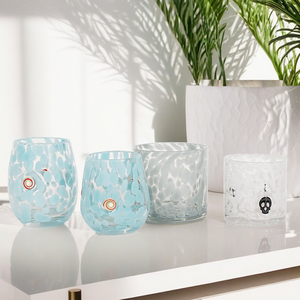 High-value Creativity Luxury Different Colors Leopard Texture Glass Candle Jar Hand Blown Candle Jar with Packaging Gift <b>Set</b> - Product Image 6