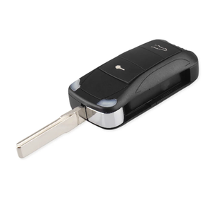 Coque de télécommande de voiture à 2 boutons de remplacement pour <span class=keywords><strong>Porsche</strong></span> <span class=keywords><strong>Cayenne</strong></span> 2003 + Coque de télécommande pliable à lame HU66 non coupée - Product Image 1