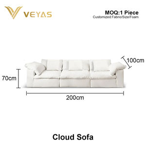 Sofá Recto Estilo Lazy Lounge, Color Gris Oscuro, Espuma de Alta Densidad, 3 Plazas, Forma Cuadrada, para Uso en Villas, Comprimido al Vacío, Tamaño Compacto - Product Image 6