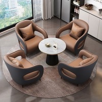 Ensemble de table et chaises de négociation pour bureau commercial, style moderne minimaliste de luxe léger, et canapé de réception d'invités pour salon d'affaires