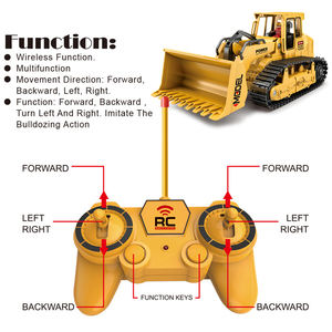 1/18 6CH Electric Plastic Radio Control Track Wheel Building Engineering Car Sound Music Light <strong>R</strong> <strong>C</strong> RC Construction <strong>Bulldozer</strong> Toy - Product Image 3