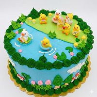 25-teiliges Enten-Geburtstagstorten-Deko-Set mit Happy Birthday Entenküken-Ballon, Pilz-Kuchendekoration, Party-Zubehör