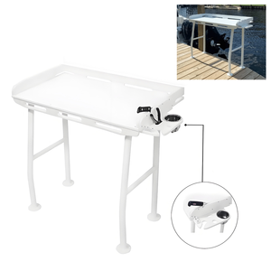 Folding Fish Fillet Table With Sink, Portable Camping Table, & Steel