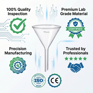 Funil de Vidro Borossilicato Premium 90mm com Parede Grossa para Filtração Cônica – Ferramentas e Suprimentos de Vidraria para Laboratório de Química e Ciências - Product Image 5