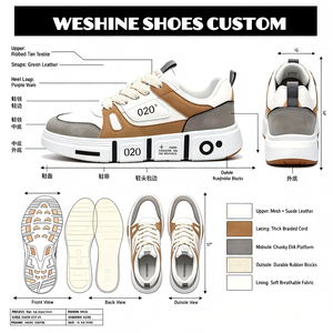 Zapatillas Deportivas con Bloques de Color, Plataforma Gruesa, Transpirables, con Paneles de Malla, Antideslizantes, para Uso Diario, Otoño/Primavera - Product Image 1