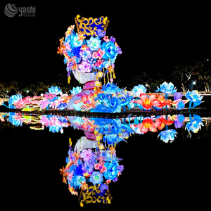 Juego de farolillos de Festival iluminados de seda china grande personalizable <span class=keywords><strong>para</strong></span> fiestas y <span class=keywords><strong>festivales</strong></span> al aire libre - Product Image 2