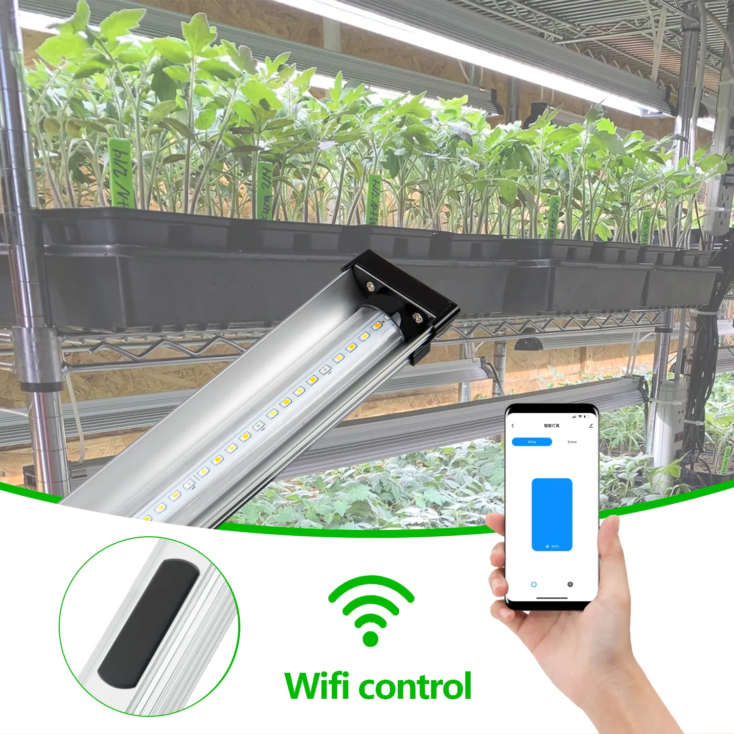 Smart Wifi Led Grow Lights Strip Full Spectrum Grow Lamp with App Control T5 Plant Lights Bar for Indoor Plants