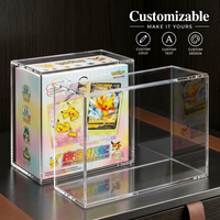 Boîte de présentation magnétique en acrylique transparente personnalisée pour cartes à collectionner d'anime jaunes, boîte cadeau, étanche, anti-poussière, support magnétique N52