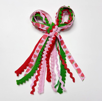 Nouvelle Collection : Nœud Papillon Longue Queue en Dentelle Texturée Cerise pour Filles – Idéal Halloween et 4 Juillet