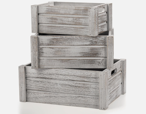 صندوق تخزين خشبي مستطيل الشكل على الطراز الأوروبي، متعدد الوظائف ومستدام، مجموعة من <span class=keywords><strong>3</strong></span> صناديق متداخلة لغرفة النوم وغرفة المعيشة - Product Image 1