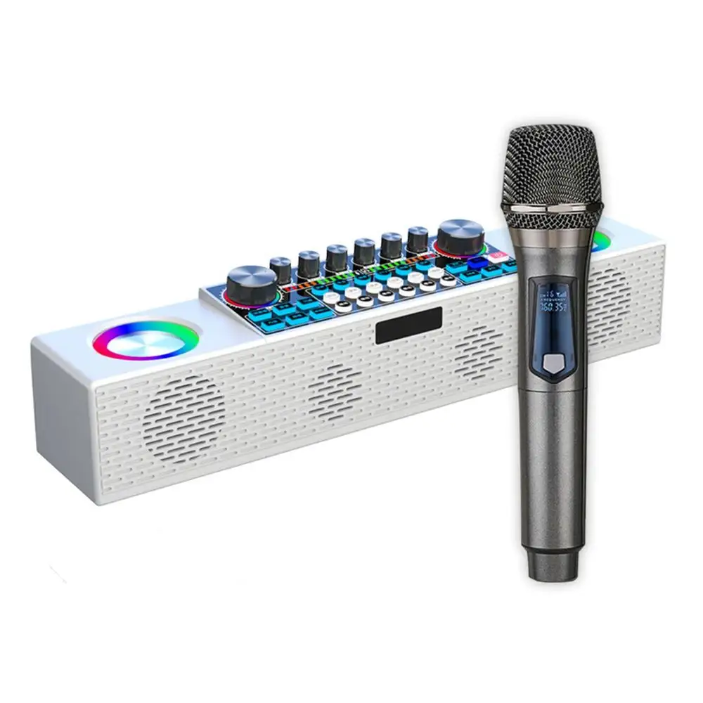 Microfono Inalambrico Wireless Streaming Audio Systems KTV Micro Karaoke with dual microphones
