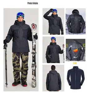 Giacca da sci impermeabile 3 in 1 abbigliamento uomo giacca da sci design gru all'ingrosso