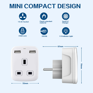 <span class=keywords><strong>Adattatore</strong></span> di alimentazione europeo con messa a terra da 2 USB e USBC <span class=keywords><strong>Adattatore</strong></span> da viaggio Regno Unito a Europa <span class=keywords><strong>Adattatore</strong></span> per spina Germany Spain France <span class=keywords><strong>turchia</strong></span> grecia - Product Image 3