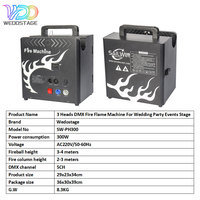 Machine à flammes de scène DMX512 300W à 3 têtes, lance-flammes professionnel 3-4M pour mariage, fête, spectacle